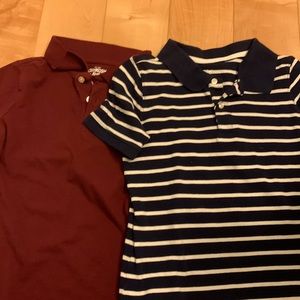 NWOT TWO Boys Polo Shirts.  Size 8.  100% Cotton.